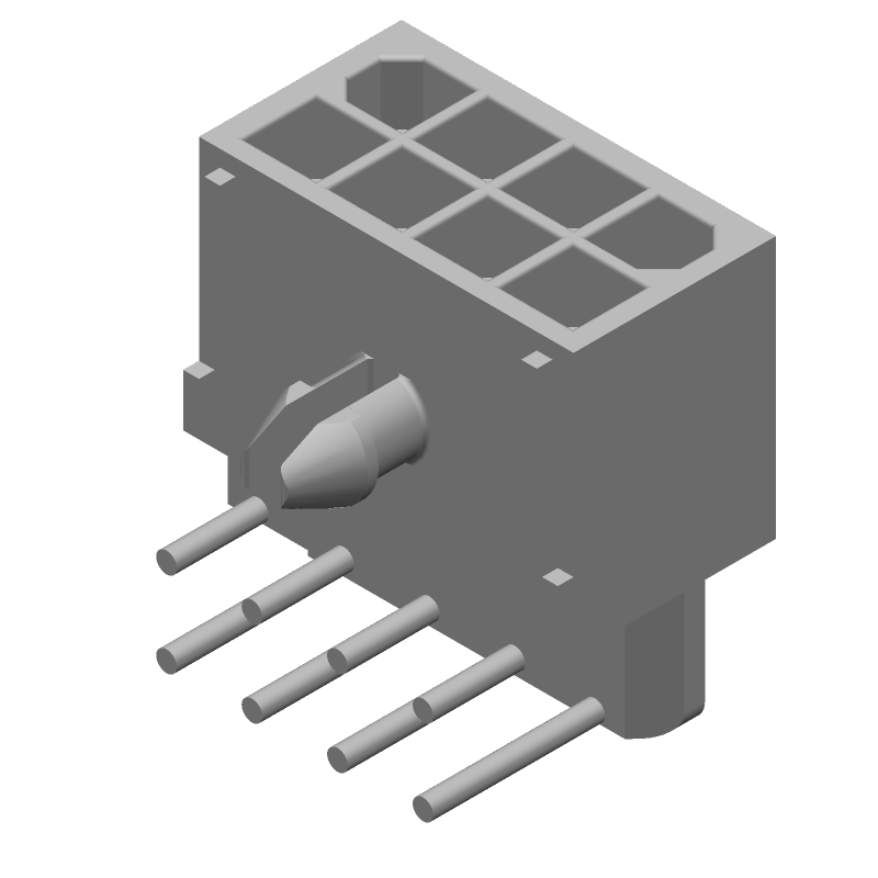 8 Pos Rectangular Connector, Wire-to-Board, 9.5A, 600V, Right Angle, Male
