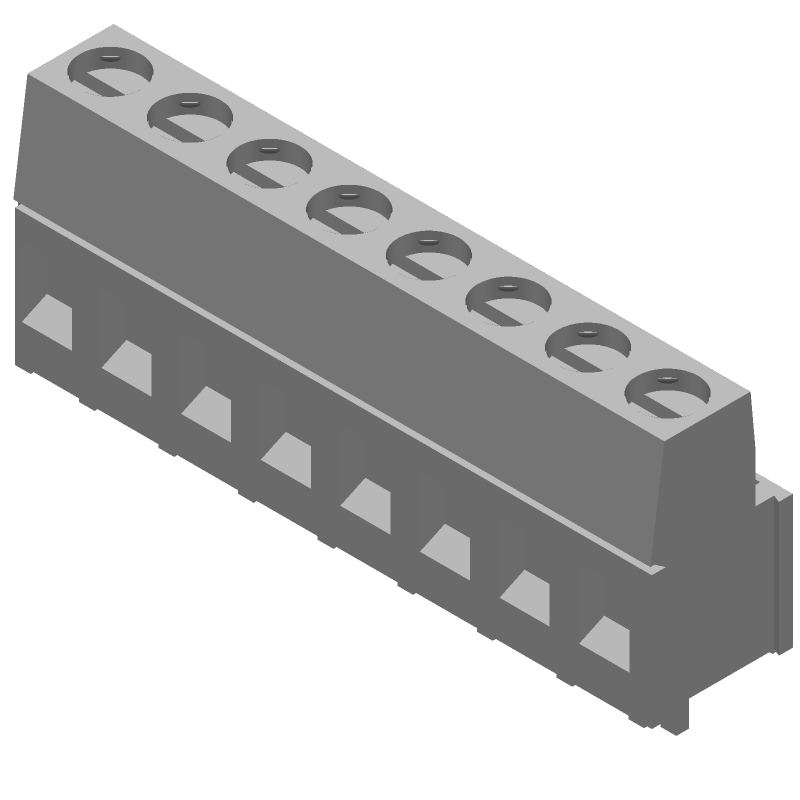 8 Pos PCB Mount Terminal Block, 17.5A, 300V, 5.08mm Pitch