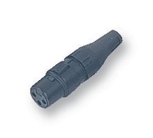 3-Pole Female XLR Socket, 16A, 250V, Solder, Metal, Black