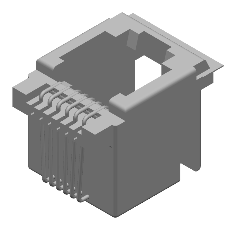RJ11 Connector, 6 Pos, 1 Port, Solder ST SMD, Cat 3