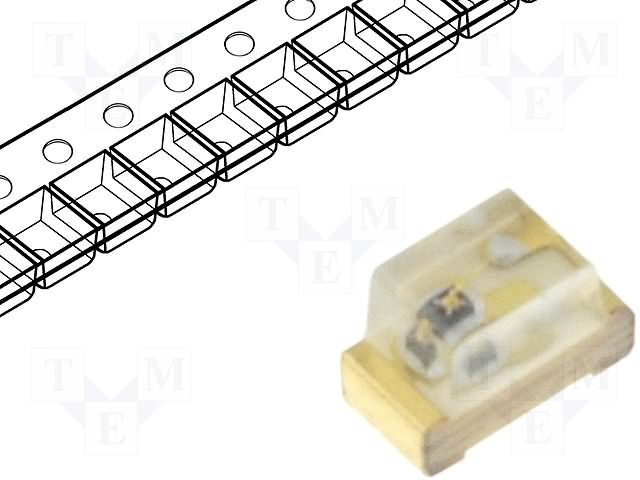 Single Color LED, Super Bright Yellow, Water Clear, 1.2mm, 1.60 X 0.80 MM, 1.10 MM HEIGHT, ROHS COMPLIANT, SURFACE MOUNT PACKAGE-2
