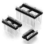 32 Pos 2.54mm Wire Wrap Socket, Straight, Thru-Hole, Gold Brass