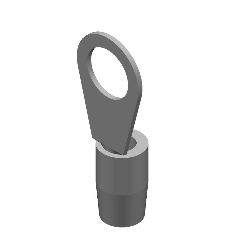 8AWG Red Insulated Ring Terminal, Copper/Tin, Straight