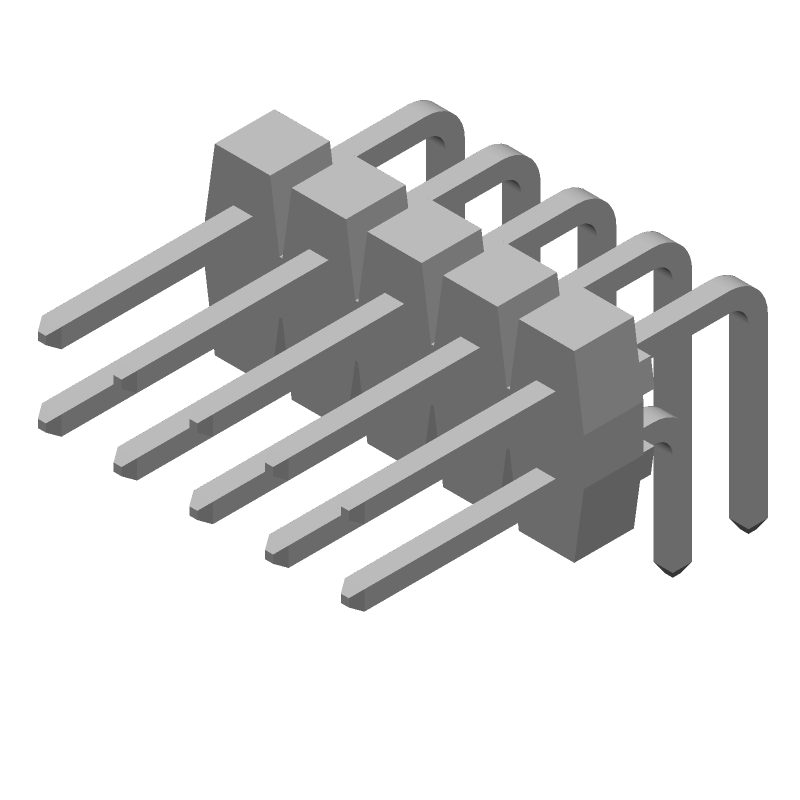 10 Pos 2 Row RA Header, 2.54mm Pitch, Solder, Male