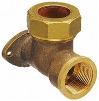 25mm x 3/4 in BSP Female 90 Wall Plate Elbow Adapter Brass Compression Fitting