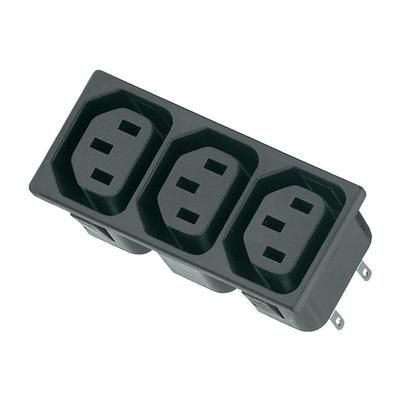 IEC connector C13 Socket, vertical vertical Total number of pins: 3 10 A Black K & B 54R013121150 1 pc(s)