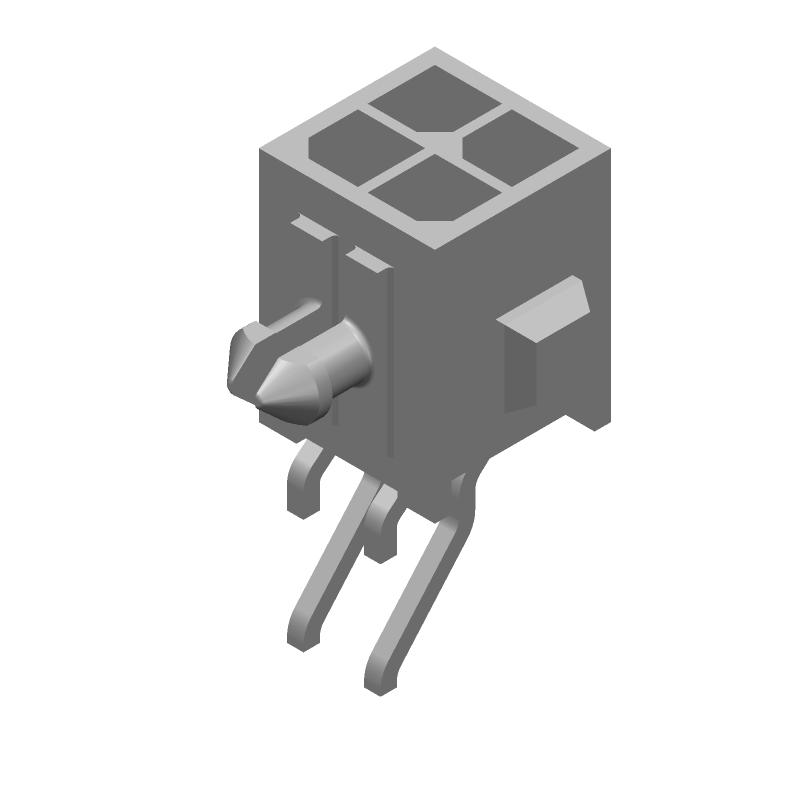 4 Pos Power Connector, 5A, 250V, RA SMD, Tin Plated Brass Pins