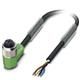 Sensor/actuator cable, 4-pos., PVC black, angled socket M12 on free conductor end, length 5.0 m