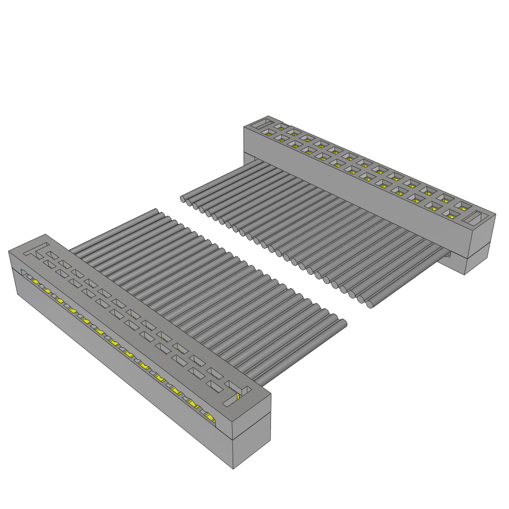 Cable Assembly Flat Ribbon 0.076m 28AWG IDC Connector to IDC Connector 26 to 26 POS SKT-SKT IDT-IDT Bulk