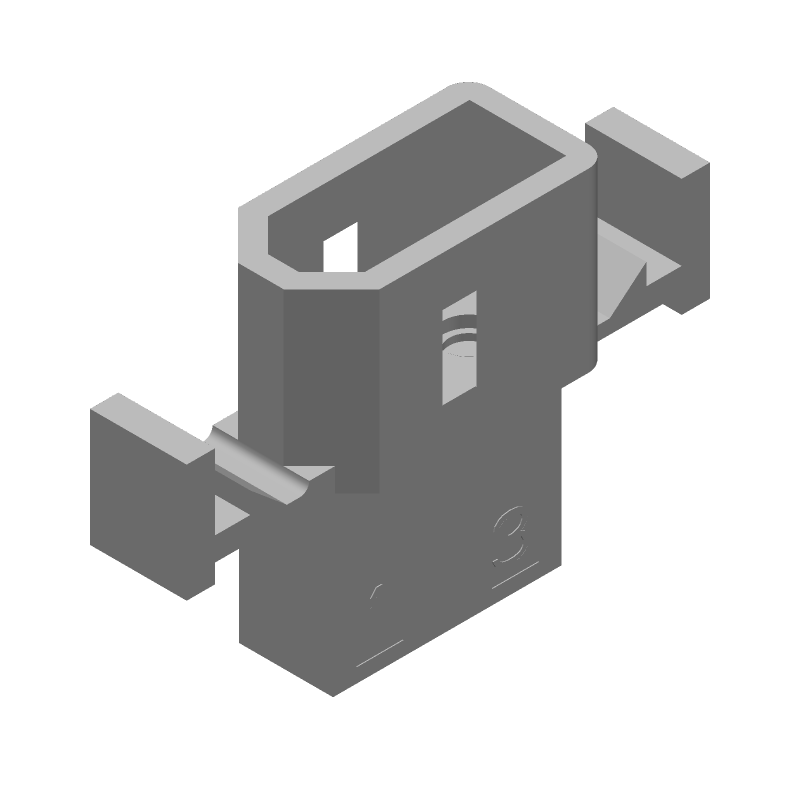 3 Pos Wire Housing, 3.68mm Pitch, Crimp, Panel Mount, 250V