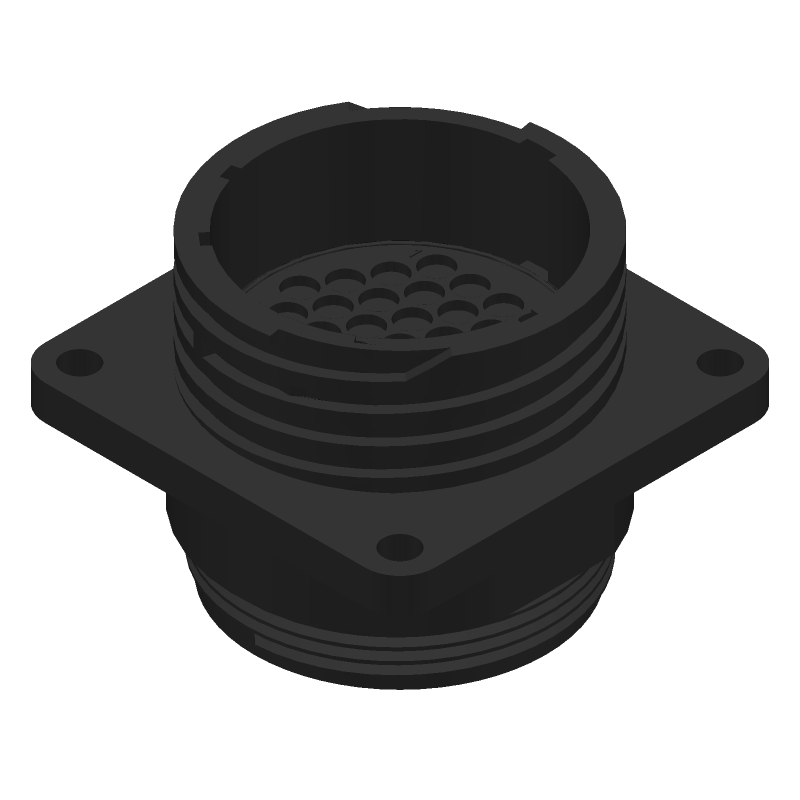 37 Pos Male Crimp Circular Receptacle, 250V, IP65