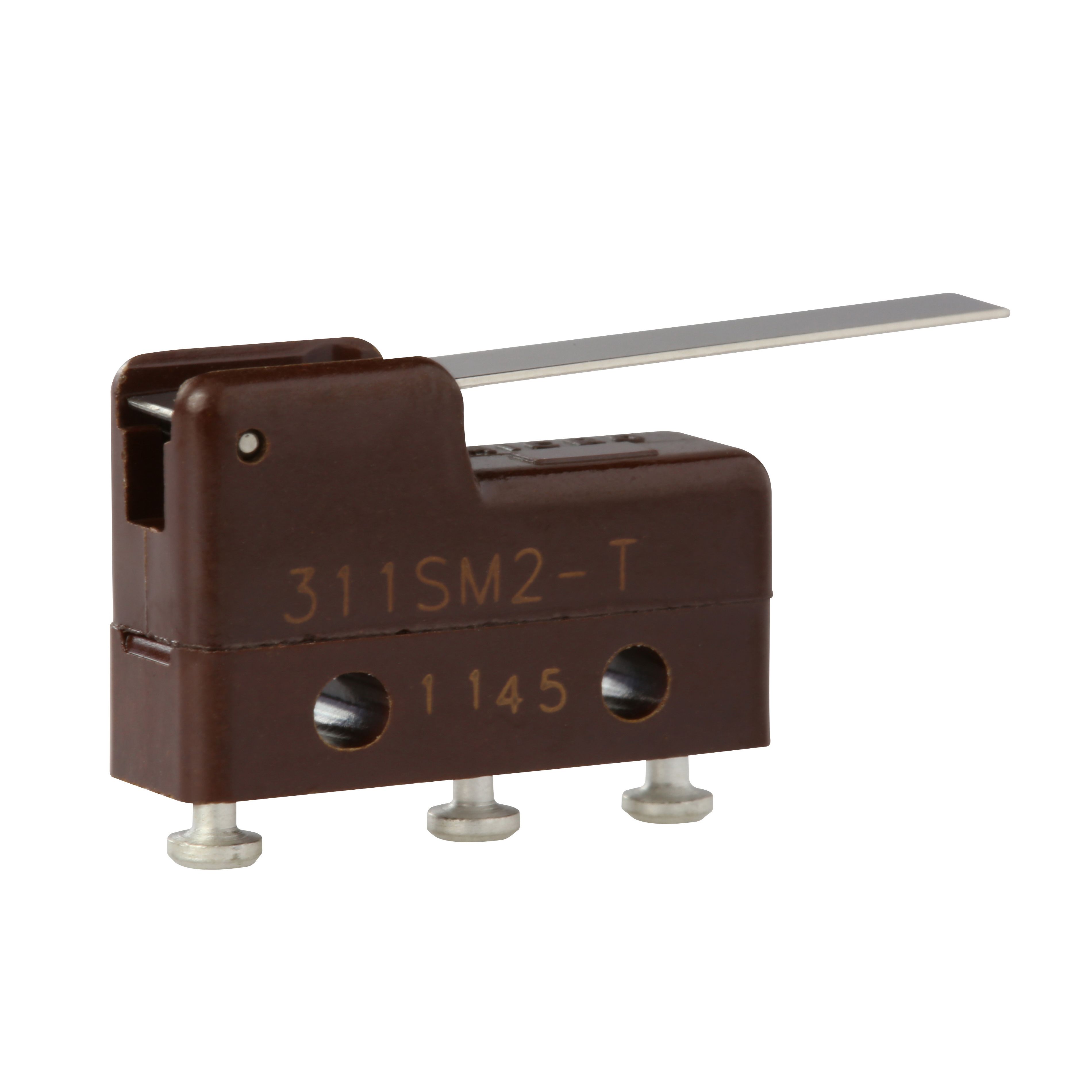 SPDT Snap Action Switch, 5A 250VAC/30VDC, Solder, Straight Lever