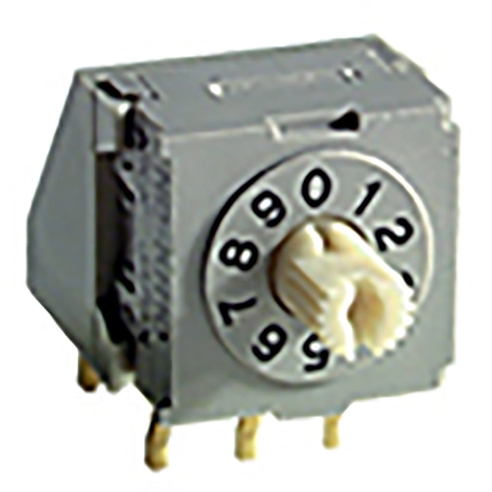 10 Pos Rotary Switch, SP10T, 0.1A, 5VDC, Gold Plated