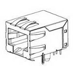 USB-A Female Connector, 1.5A, 125V, 8 Pos, Right Angle, Thru-Hole, Shielded