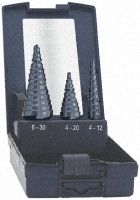 EXACT HSS 4  12; 12  20; 20  30 mm 3 Piece Step Drill Set
