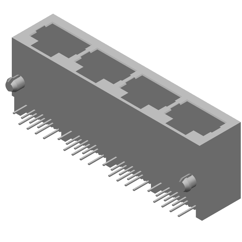32 Pos Female RJ45 Connector, Right Angle, Solder, 1.5A, 150V