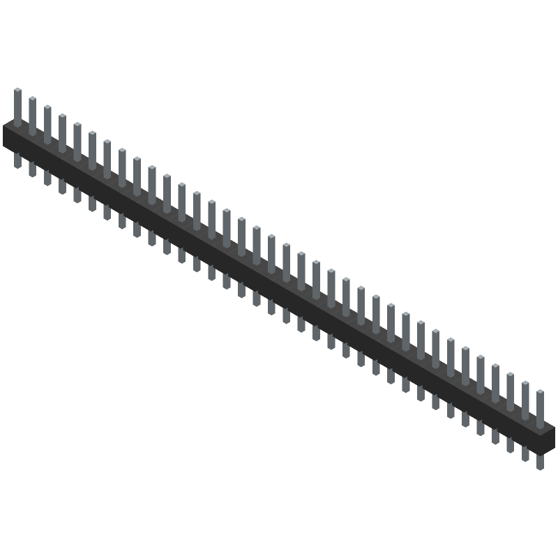 36 Pos 2.54mm Unshrouded Header, Gold Plated, Thru-Hole