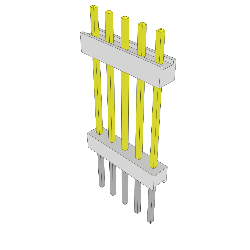 Conn Board Stacker HDR 5 POS 2.54mm Solder ST Top Entry Thru-Hole Bulk