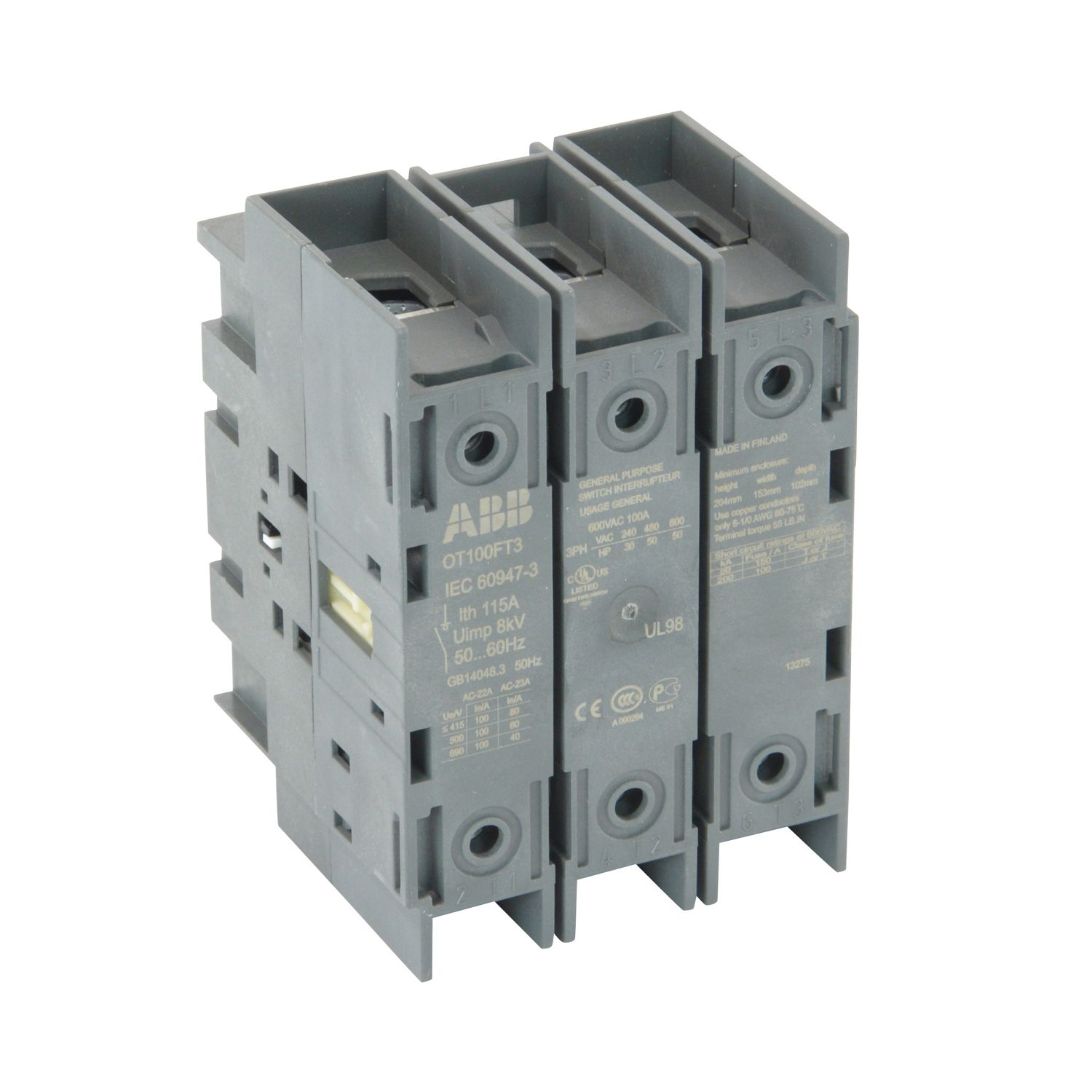 SWITCH,DISCONNECTOR,3P,100A