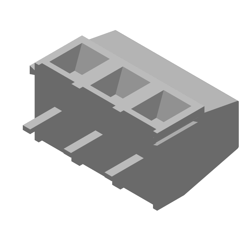 3P PCB Mount Terminal Block, 13.5A, 300V, 5mm Pitch, Grey