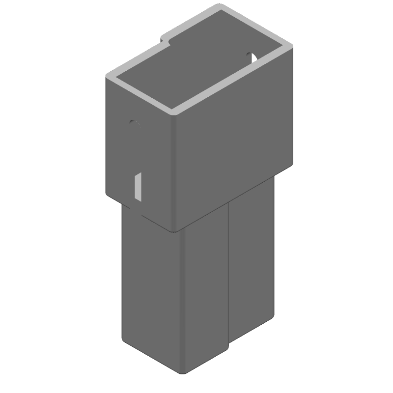 2 Pos 4.6mm Pitch Female Header, Straight, Nylon