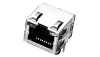 RJ11 Connector, 8 Pos, Right Angle, Shielded, Solder, Thru-Hole