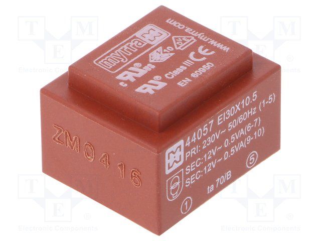 Power Transformer 4000Vrms 1VA 6 Terminal PC Pin Thru-Hole