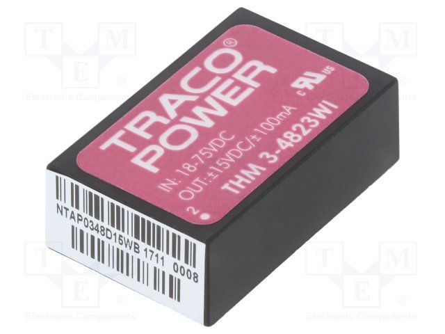 DC-DC CONV, ISO POL, 2 O/P, 0.1A, 15V