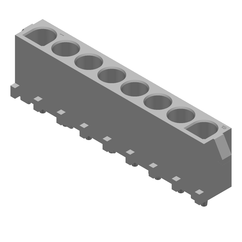 8 Pos 600V 19A Wire-to-Board Pin Header, Through Hole, UL94 V-0