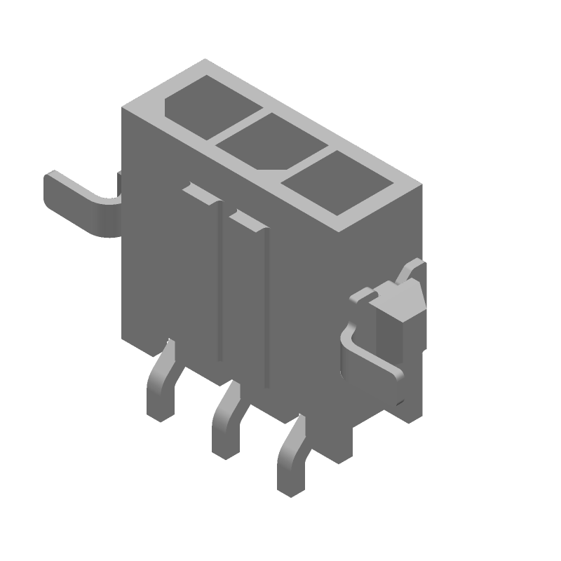 3 Pos Wire-to-Board Rectangular Connector, 5A, Gold, SMT, Right Angle