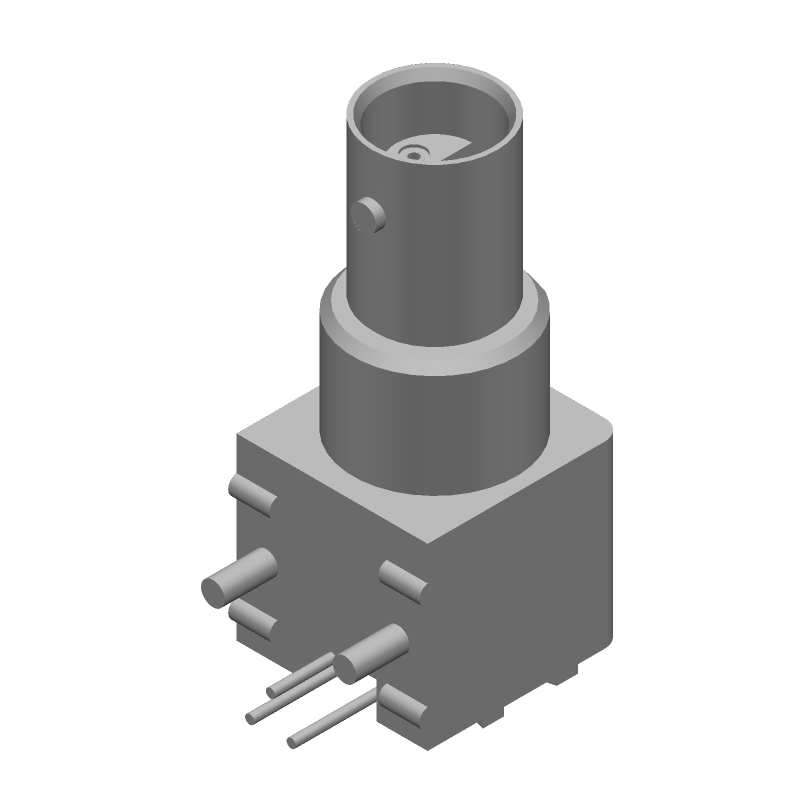 Twin BNC RF Connector, 50 Ohm, Female, Right Angle, Solder