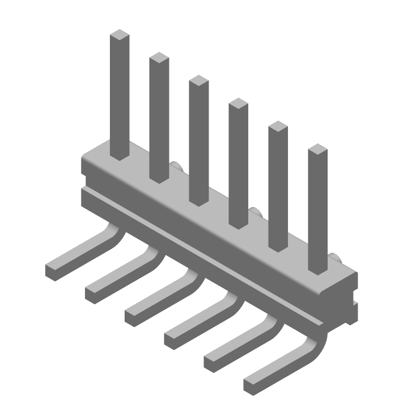 6 Pos RA Header 2.54mm Thru-Hole Male Pin Connector