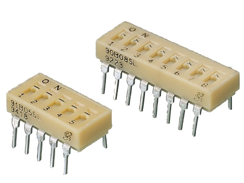 4-Pos SPST Slide DIP Switch, 0.15A 30VDC, Thru-Hole, 2.54mm Pitch