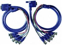 300mm Audio Video Mixed Cable Assembly Male VGA to Male BNC x 5 Male x 5 BNC
