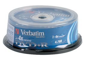 VERBATIM   43500   DVD+R, CAKE, 16X, 25PK