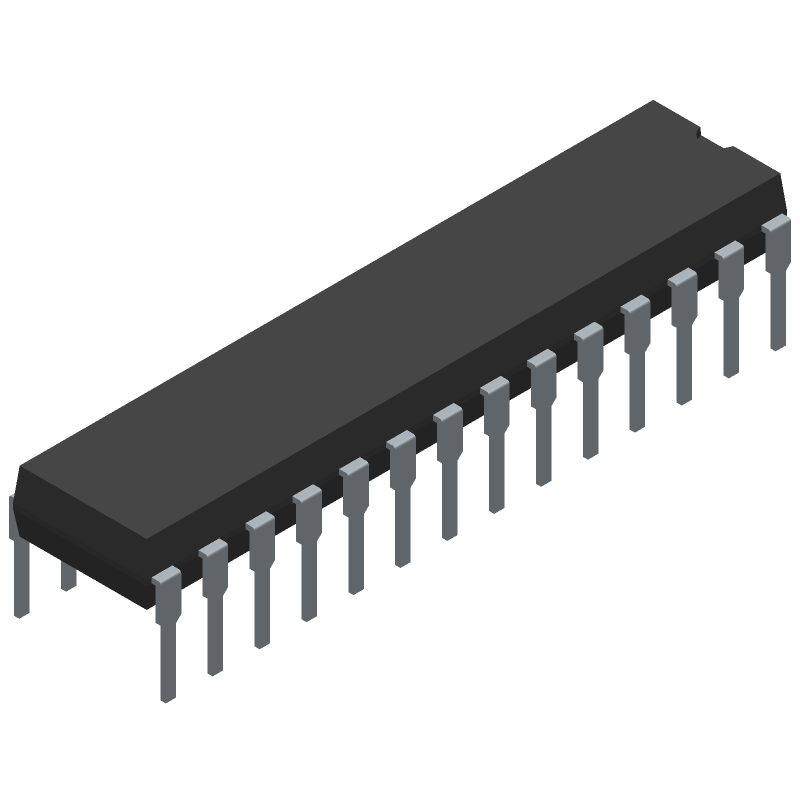 8-Bit RISC MCU, 4MHz, OTP, RS-232, PDIP-28