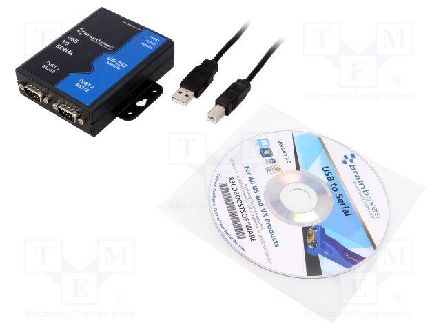 USB 2XRS232 SERIAL CONVERTER; Convert From:USB; Convert To:Serial Port ;RoHS Compliant: Yes