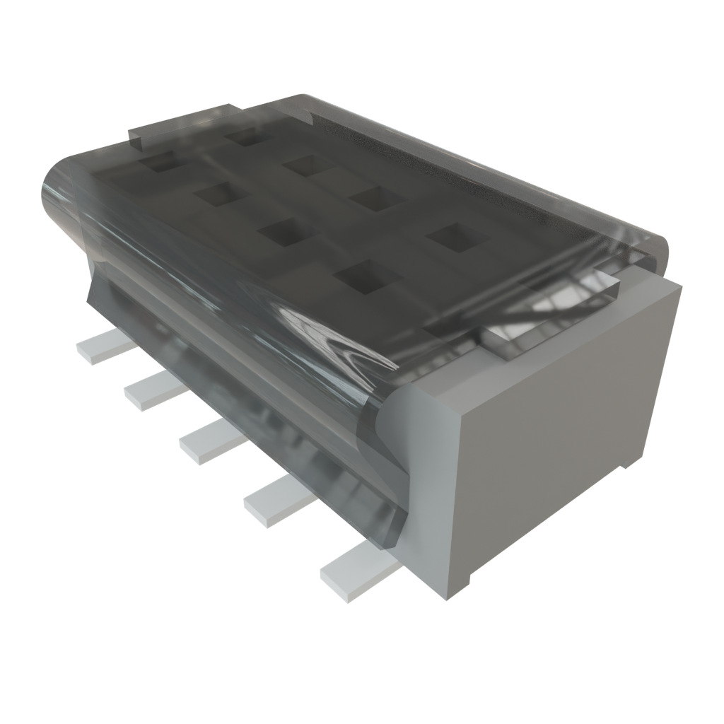 1.27mm 10 Pos 2 Row Female Socket Header, Straight, Gold