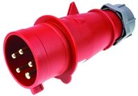 IP44 Red Cable Mount 5P Industrial Power Plug, Rated At 32A, 400 V