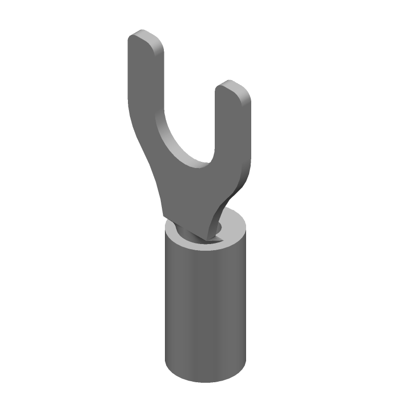 Red Insulated Spade Terminal, 16-22AWG, Copper, Tin, 600V