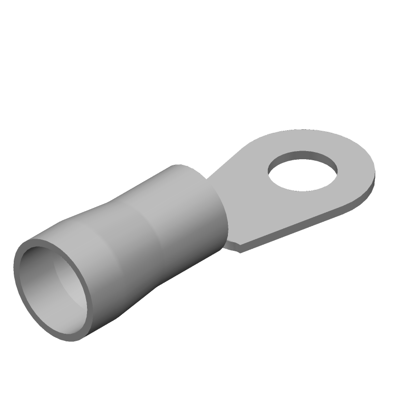 Ring Terminal, 4AWG, Copper, Tin, Yellow, Insulated, Crimp, 600V