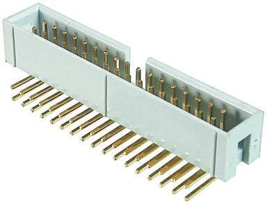 Conn Shrouded Header HDR 40 POS 2.54mm Solder RA Thru-Hole Tray