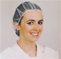 White Washable PET Hair Cap For Electronics, Food Industry, Pharmaceutical Use