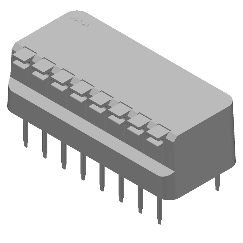 8 Pos Rotary DIP Switch, Through Hole, Gold Contacts, 1.5A