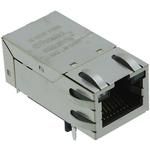 RJ11 Modular Jack, Shielded, 1 Port, 8 Pos, Solder, RA, Thru-Hole