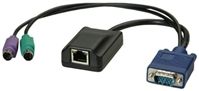 Roline 40m VGA to Female RJ45, PS/2 x 2 Black KVM Mixed Cable Assembly