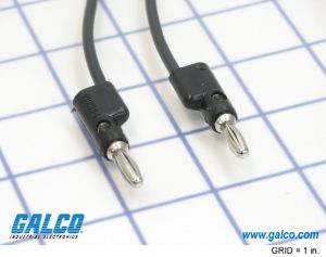 15A 5kV Black PVC Plug to Plug Connector, 12" Lead