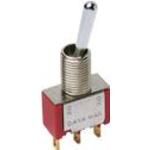 SPDT Toggle Switch ON OFF ON, Flat Lever, PC Pins, 5A 250VAC