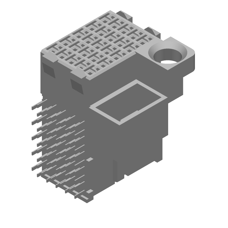 50 Pos 2mm Press-Fit RA Thru-Hole Connector