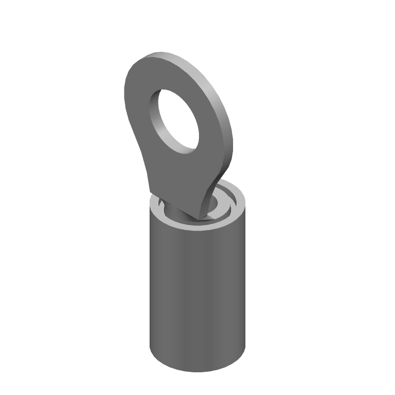 Ring Terminal, 14-16AWG, Copper, Tin, Blue, Insulated, Crimp, 300V